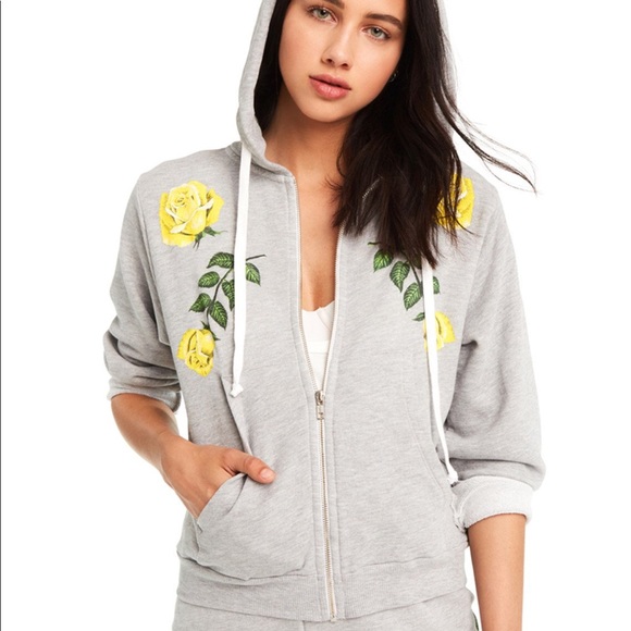Wildfox Womens Wild Rose Regan Zip Hoodie